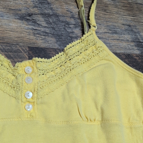 Aeropostale Yellow Camisole Tank Top with Lace Crochet Detail - Picture 2 of 8
